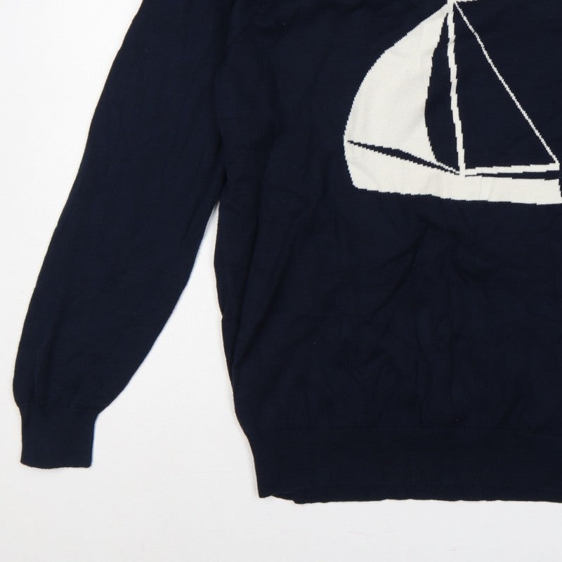 Additional view of Frederik Andersson Copenhagen Men’s Navy L Sailboat Knit Jumper