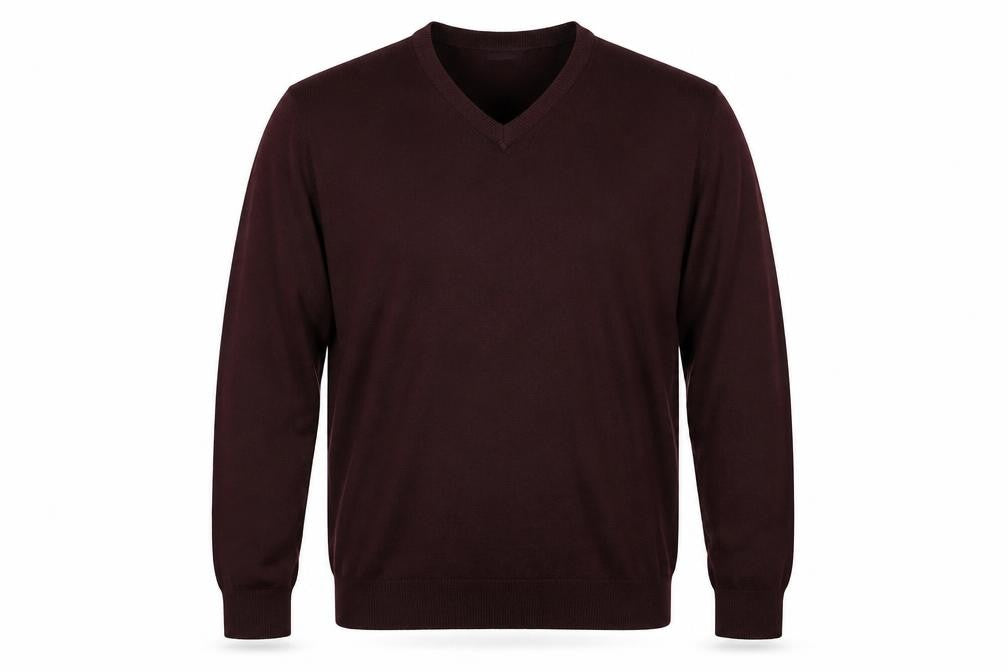 James Pringle Men’s Brown V-Neck Knit Pullover Jumper Size L