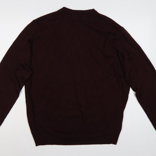James Pringle Men’s Brown V-Neck Knit Pullover Jumper Size L