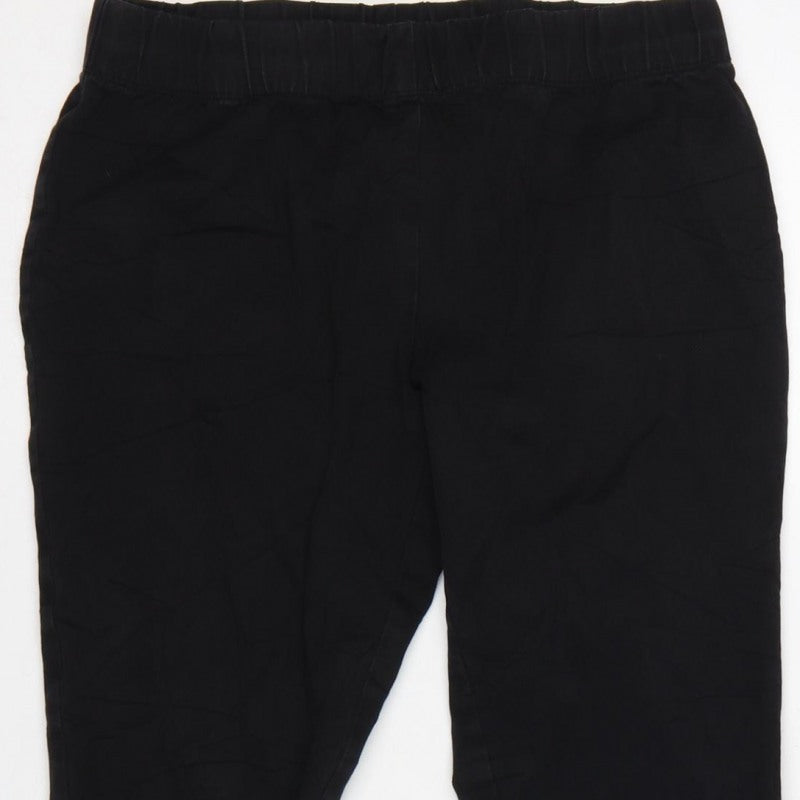 Sportscraft Women’s Black Size 10 Slim Tapered Elastic Waist Trousers