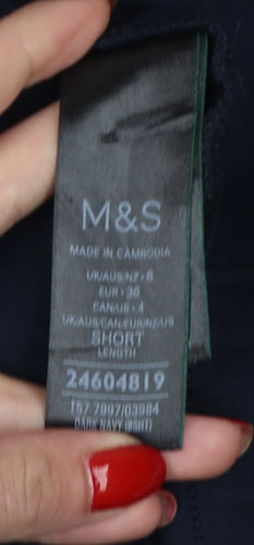 Marks & Spencer Women’s Navy Size 8 Short Tapered Jogger Trousers