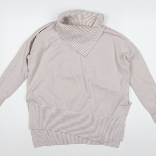 Karen Millen Women's Beige XS Wool Roll Neck Pullover Jumper