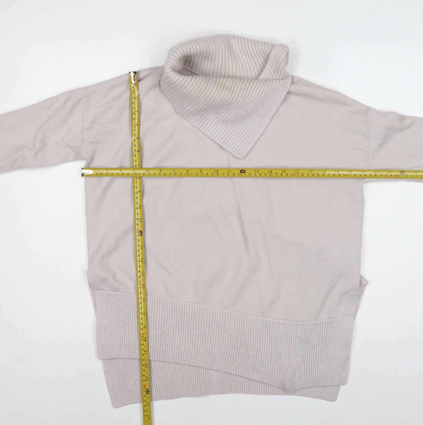 Karen Millen Women's Beige XS Wool Roll Neck Pullover Jumper