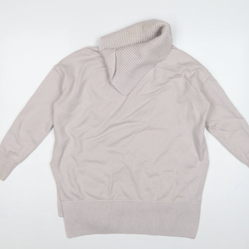 Karen Millen Women's Beige XS Wool Roll Neck Pullover Jumper