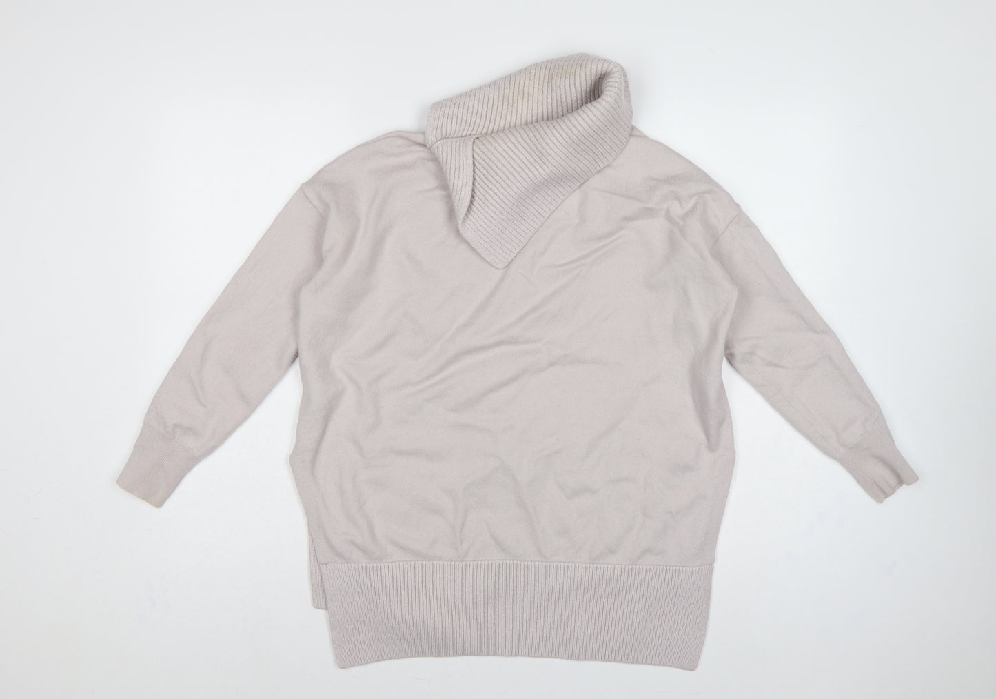Karen Millen Women's Beige XS Wool Roll Neck Pullover Jumper