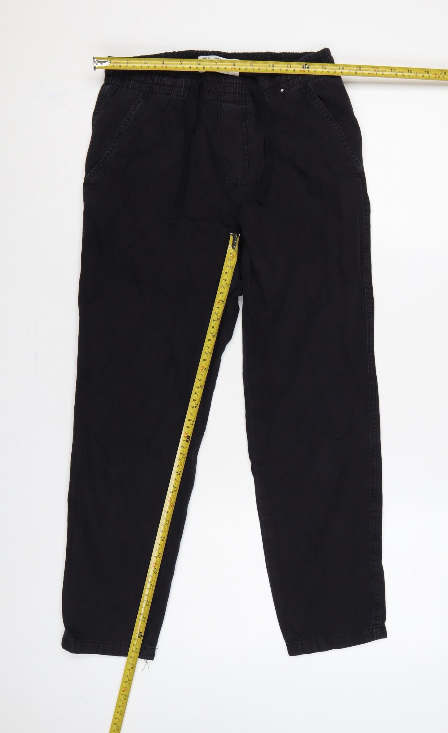Pull&Bear Women’s Black S Cotton Drawstring Jogger Trousers