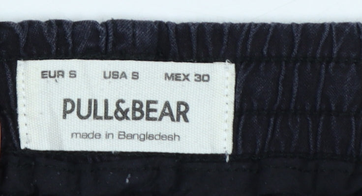 Pull&Bear Women’s Black S Cotton Drawstring Jogger Trousers