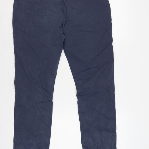 Marks and Spencer Men's Blue 32in Regular Stretch Chino Trousers