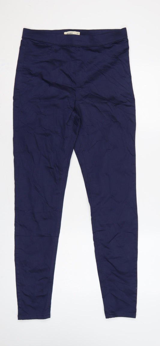 Marks & Spencer Women Blue UK 12 Long Skinny Stretch Jeggings
