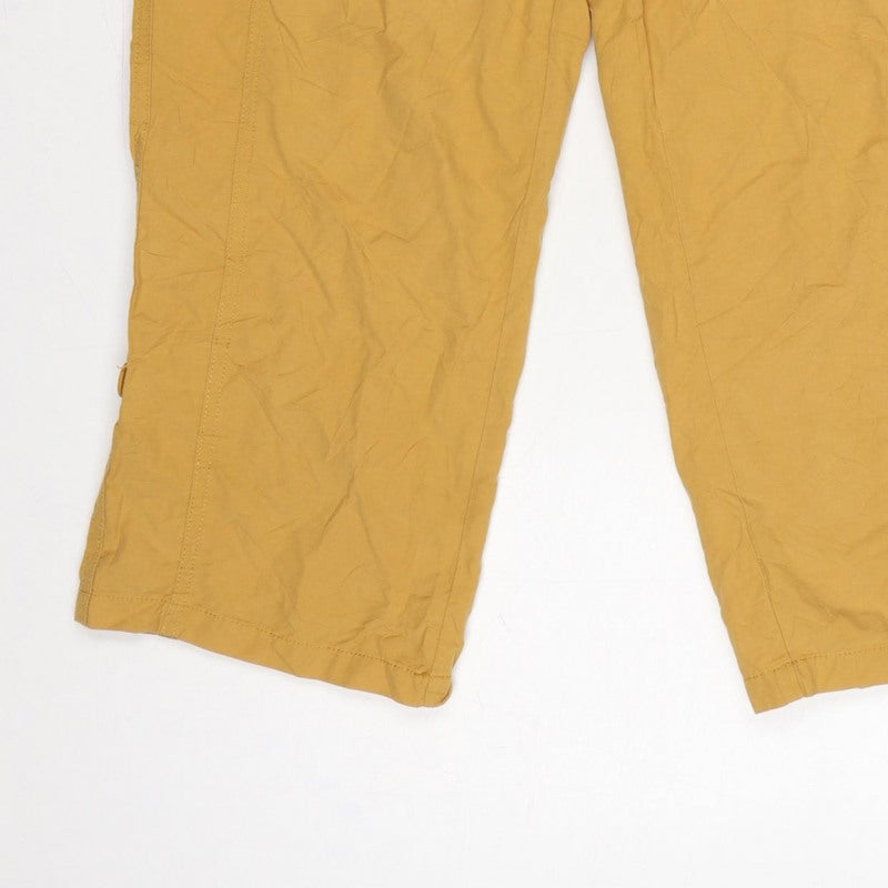 casualclub Women’s Yellow UK 12 Cropped Trousers Pockets