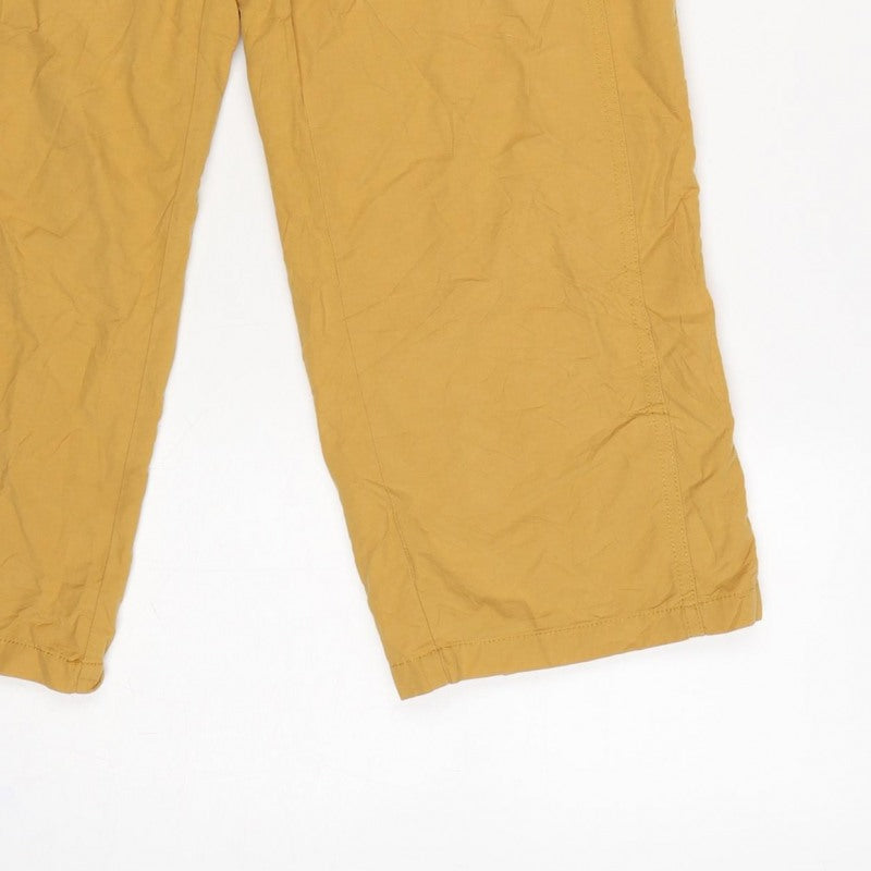 casualclub Women’s Yellow UK 12 Cropped Trousers Pockets