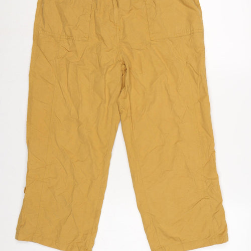casualclub Women’s Yellow UK 12 Cropped Trousers Pockets