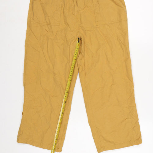 casualclub Women’s Yellow UK 12 Cropped Trousers Pockets