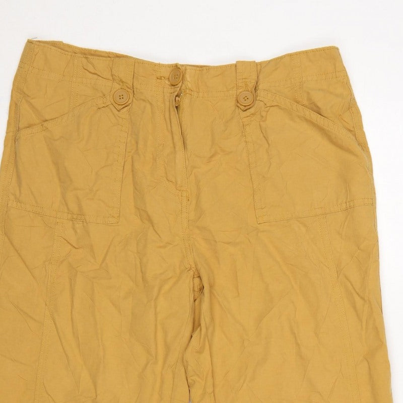 casualclub Women’s Yellow UK 12 Cropped Trousers Pockets