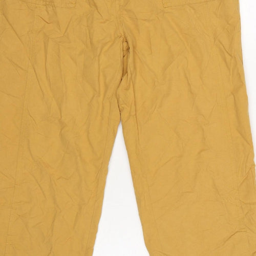 casualclub Women’s Yellow UK 12 Cropped Trousers Pockets