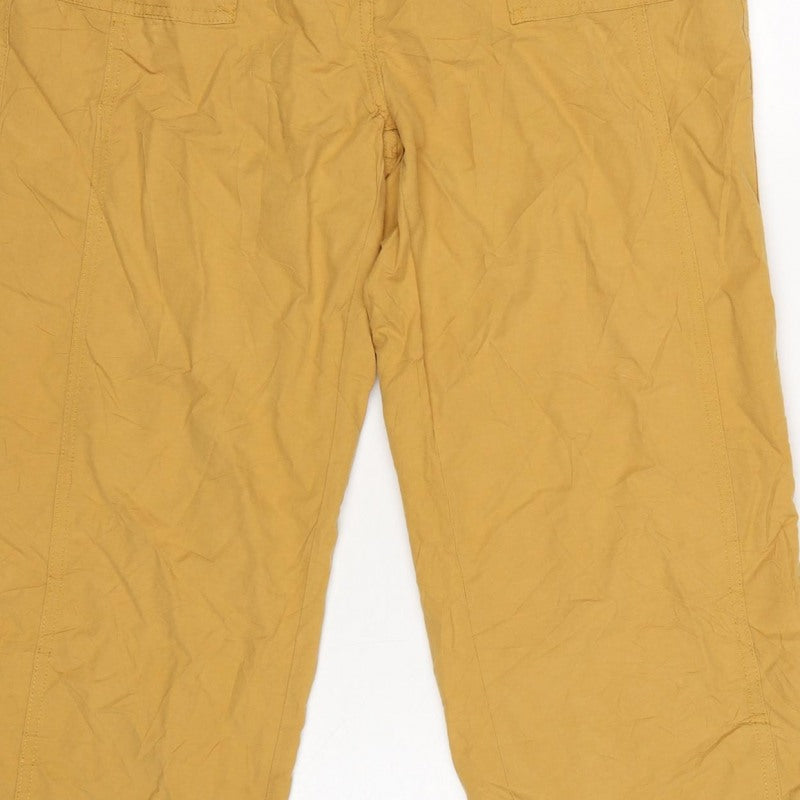 casualclub Women’s Yellow UK 12 Cropped Trousers Pockets