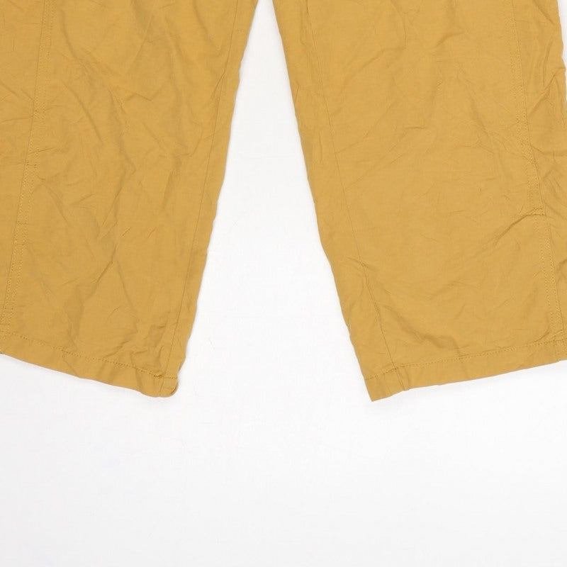 casualclub Women’s Yellow UK 12 Cropped Trousers Pockets