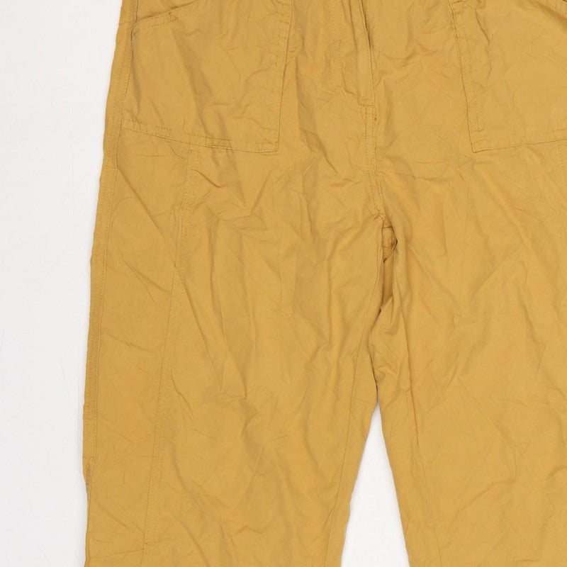 casualclub Women’s Yellow UK 12 Cropped Trousers Pockets