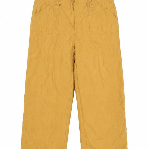 casualclub Women’s Yellow UK 12 Cropped Trousers Pockets