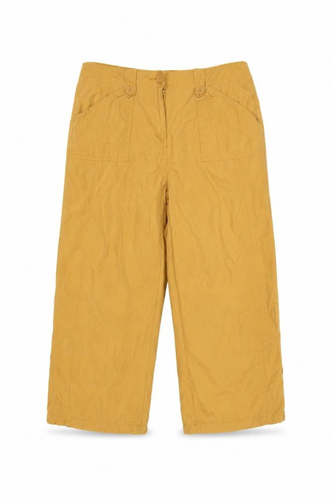 casualclub Women’s Yellow UK 12 Cropped Trousers Pockets