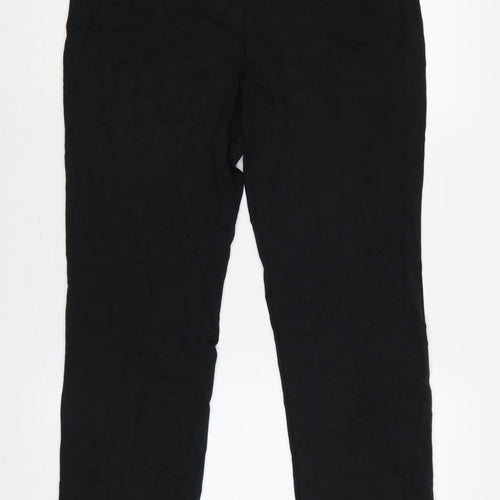 Marks & Spencer Women’s Black UK 12 Short Straight Trousers
