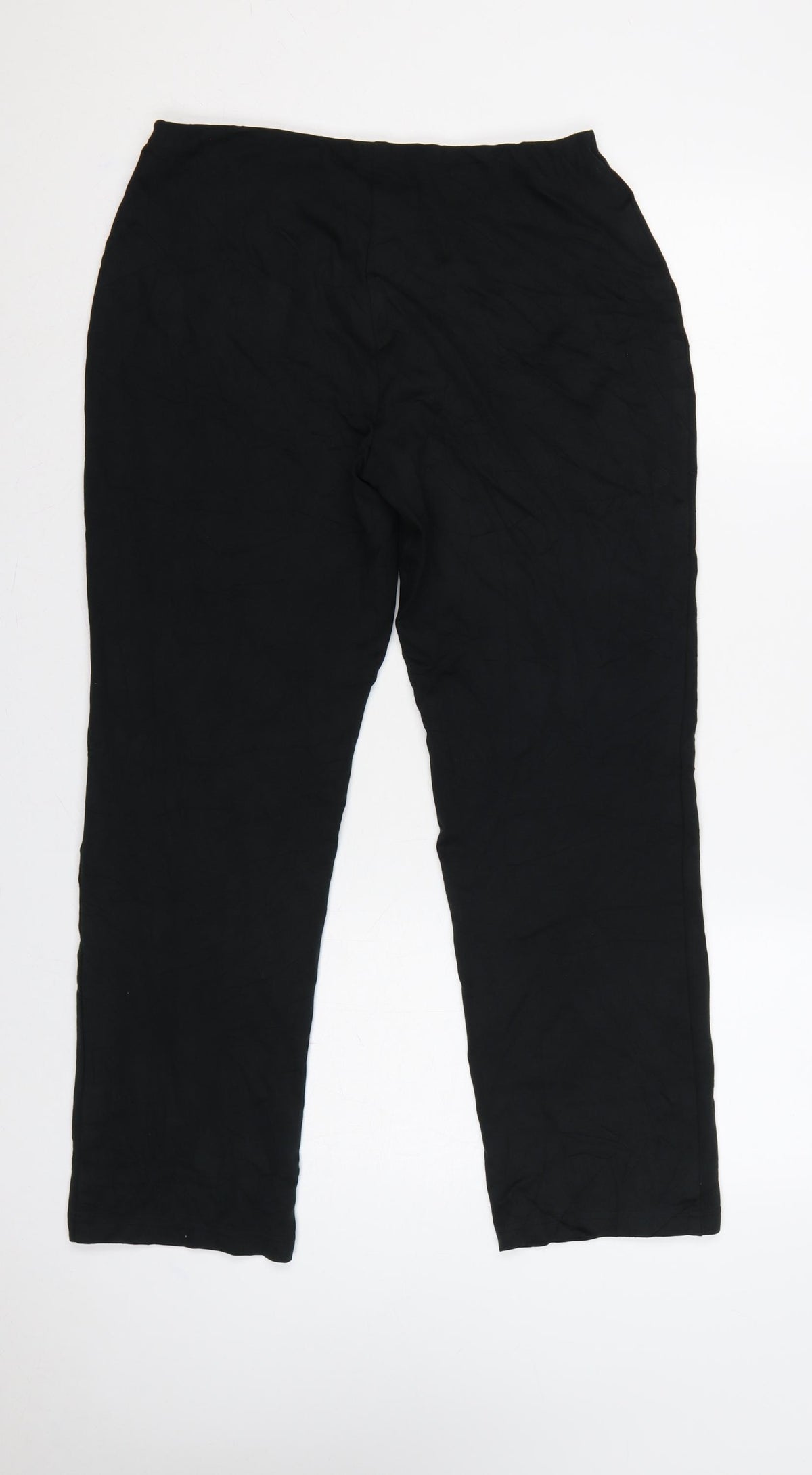 Marks & Spencer Women’s Black UK 12 Short Straight Trousers
