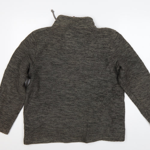 Weird Fish Men’s Grey M 1/4 Zip Fleece Sweatshirt Embroidered Logo