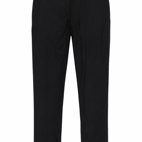 Marks & Spencer Men Black 34 Regular Fit Straight Dress Trousers