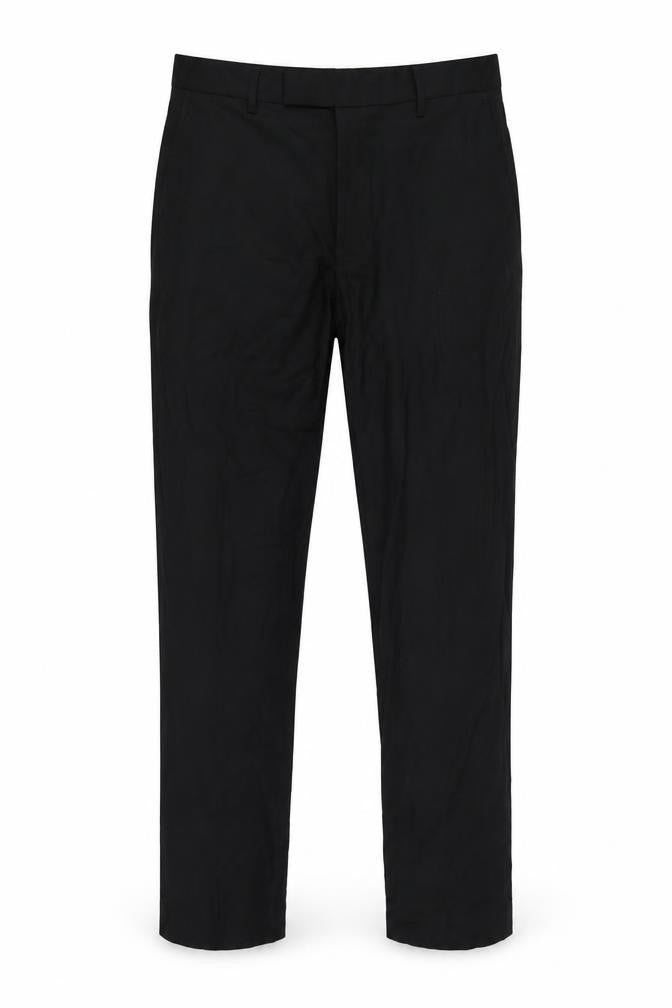 Marks & Spencer Men Black 34 Regular Fit Straight Dress Trousers