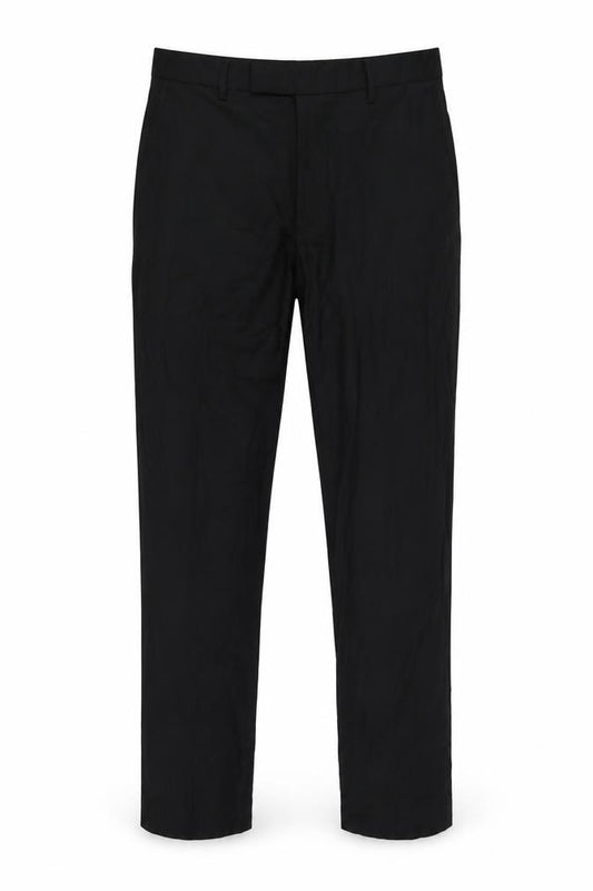 Marks & Spencer Men Black 34 Regular Fit Straight Dress Trousers