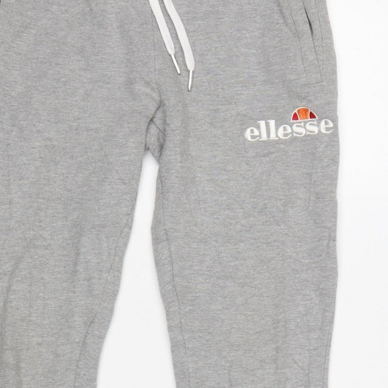 Additional view of Ellesse Women Grey Logo Jogger Sweatpants UK 8 Drawstring