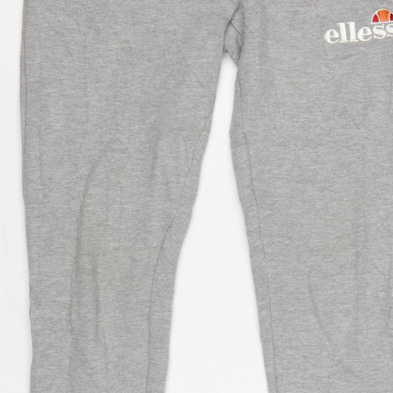 Additional view of Ellesse Women Grey Logo Jogger Sweatpants UK 8 Drawstring