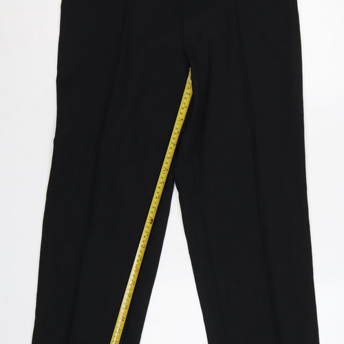 M&S Women’s Black UK 14 Straight Leg Elastic Waist Work Trousers