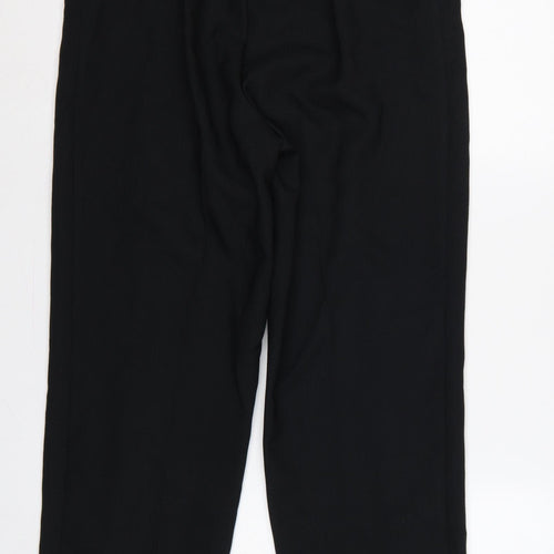 M&S Women’s Black UK 14 Straight Leg Elastic Waist Work Trousers