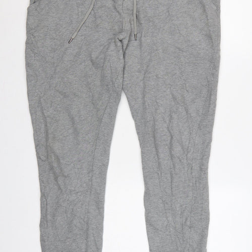 Marks and Spencer Women's Grey XL Cotton Jogger Trousers Drawstring