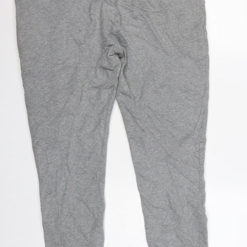 Marks and Spencer Women's Grey XL Cotton Jogger Trousers Drawstring