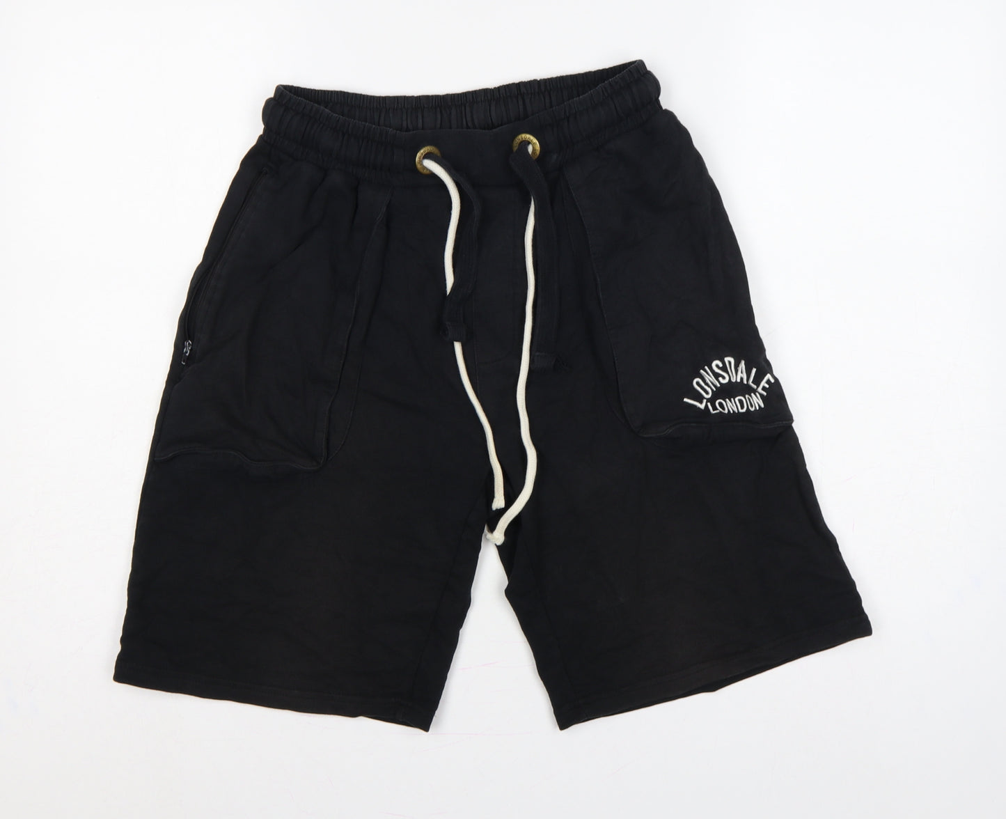 Lonsdale Men's Black M Sweat Shorts Drawstring Logo Pockets