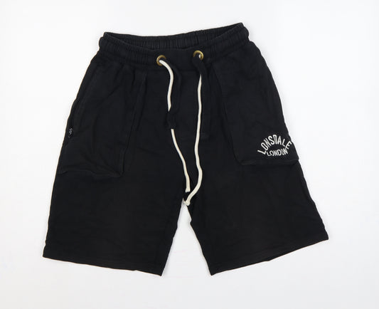 Lonsdale Men's Black M Sweat Shorts Drawstring Logo Pockets