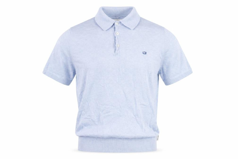 Ben Sherman Men's Blue Cotton Logo Short Sleeve Knit Polo Shirt Size S