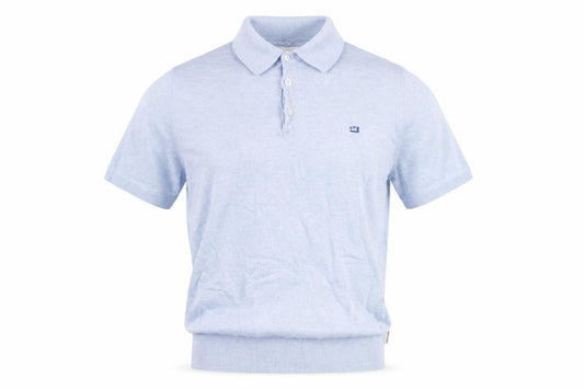 Ben Sherman Men's Blue Cotton Logo Short Sleeve Knit Polo Shirt Size S