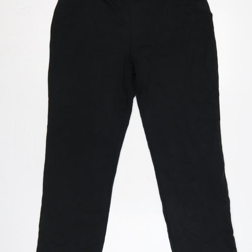 M&S Women’s Black Size 12 Short Straight Leg Stretch Trousers