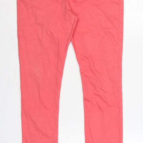 Marks & Spencer Women Pink UK 10 Skinny Stretch Jeans Zip Pockets