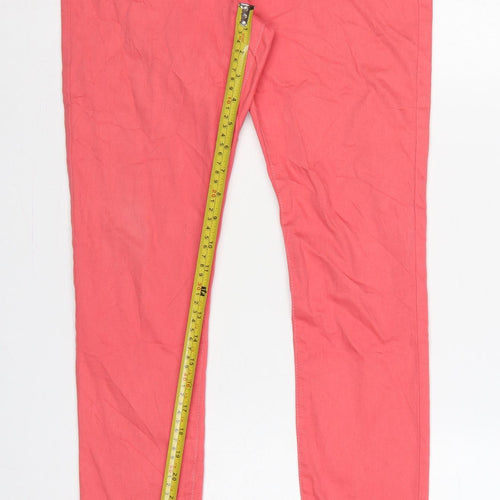 Marks & Spencer Women Pink UK 10 Skinny Stretch Jeans Zip Pockets