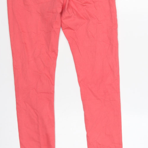 Marks & Spencer Women Pink UK 10 Skinny Stretch Jeans Zip Pockets