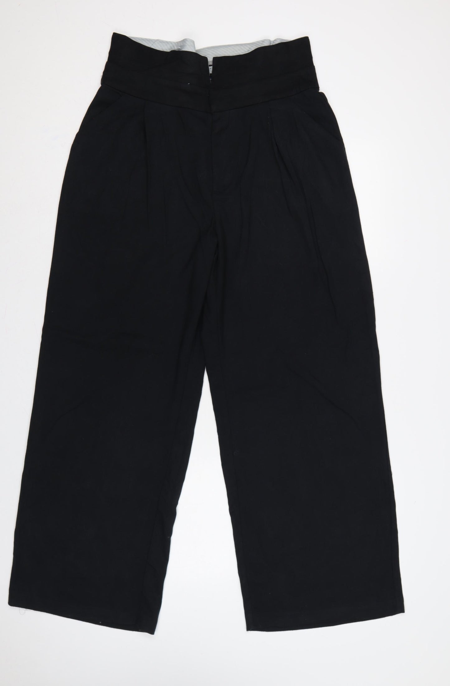 Hollister Women’s Black UK 12R High Rise Livvy Wide Leg Trousers W31