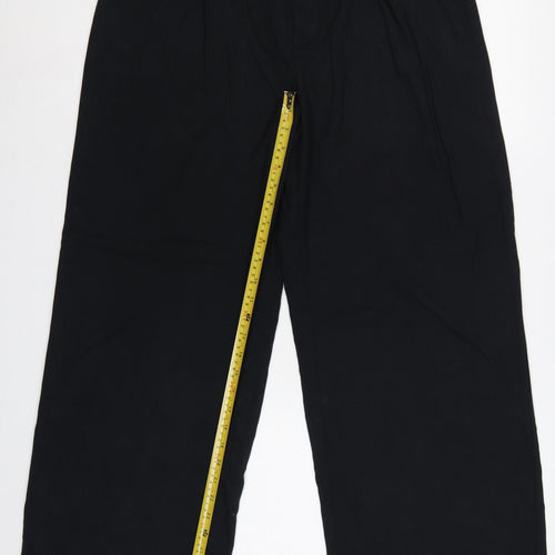 Hollister Women’s Black UK 12R High Rise Livvy Wide Leg Trousers W31
