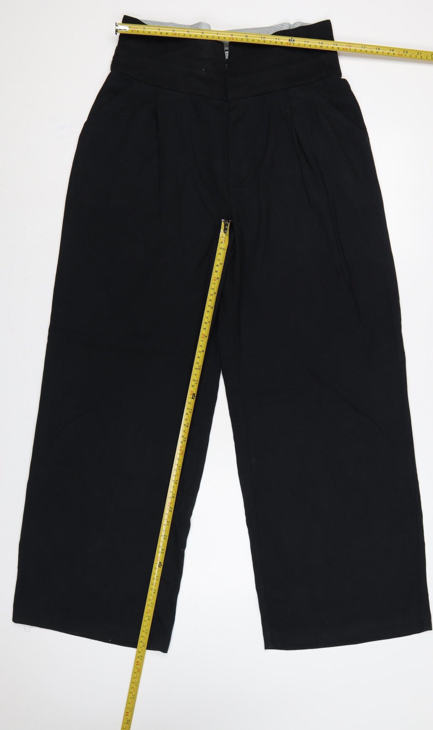 Hollister Women’s Black UK 12R High Rise Livvy Wide Leg Trousers W31