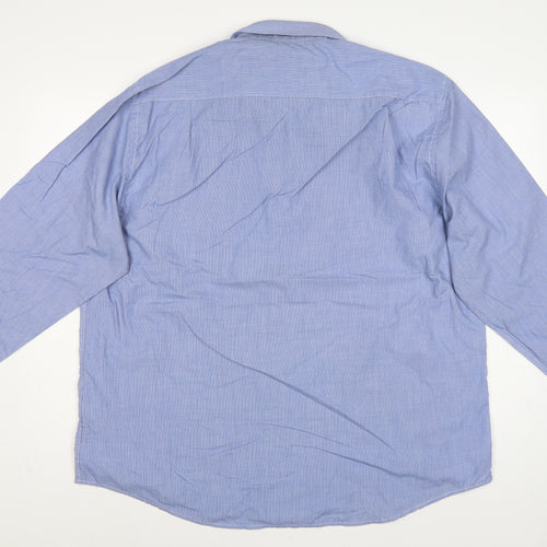 Greenwoods Men's Blue 18 Long Sleeve Check Button-Up Shirt