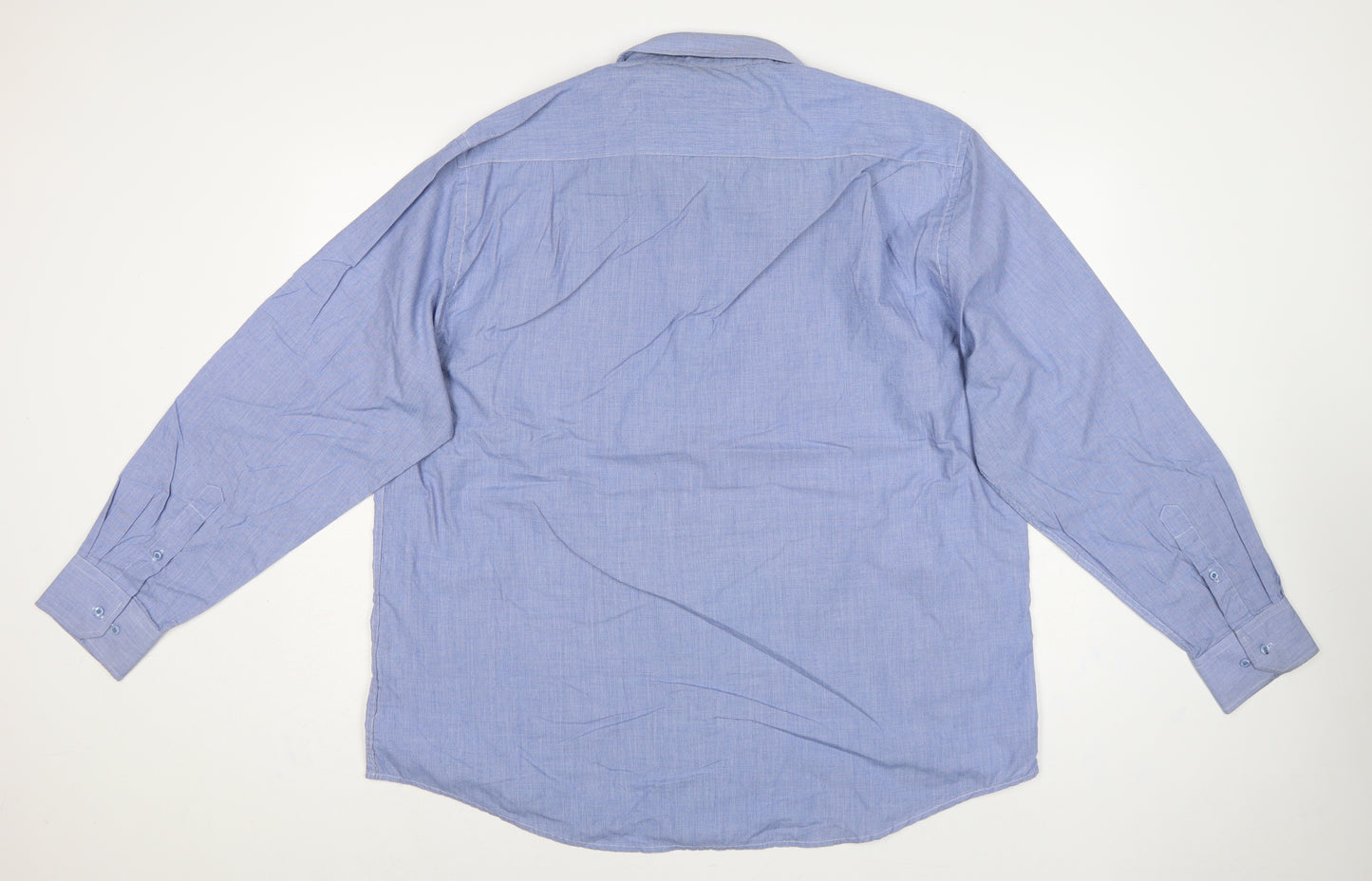 Greenwoods Men's Blue 18 Long Sleeve Check Button-Up Shirt