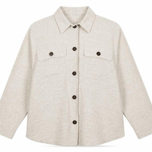 Marks & Spencer Women Beige UK 20 Relaxed Linen Button-Up Shirt